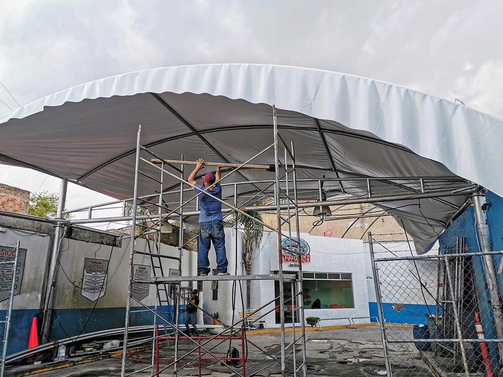 Diseño toldos comercios, Arquitectura textil